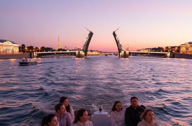 Ночная прогулка на яхте с разводом мостов