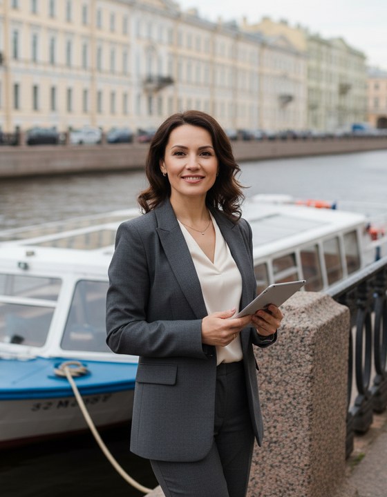 Татьяна Морозова — менеджер отдела теплоходов КатерФлот на набережной Фонтанки